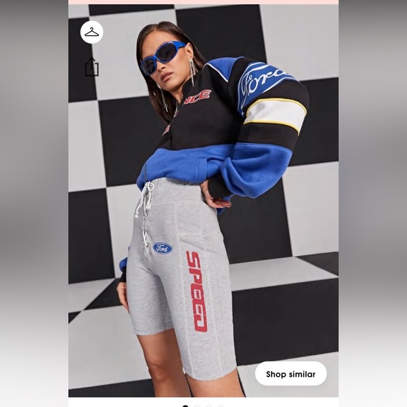 MISSGUIDED X FORD Collection Grey Biker Shorts womens size 6 Brand New - Picture 3 of 11